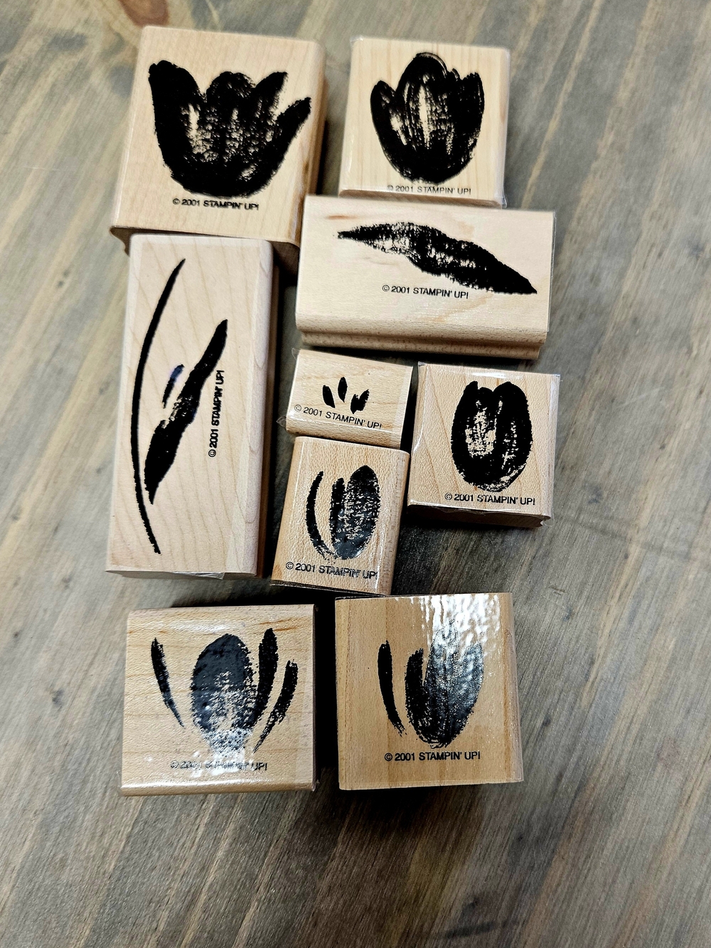 Stampin' Up! Floral "Terrific Tulips" Wood Stamp Set -
